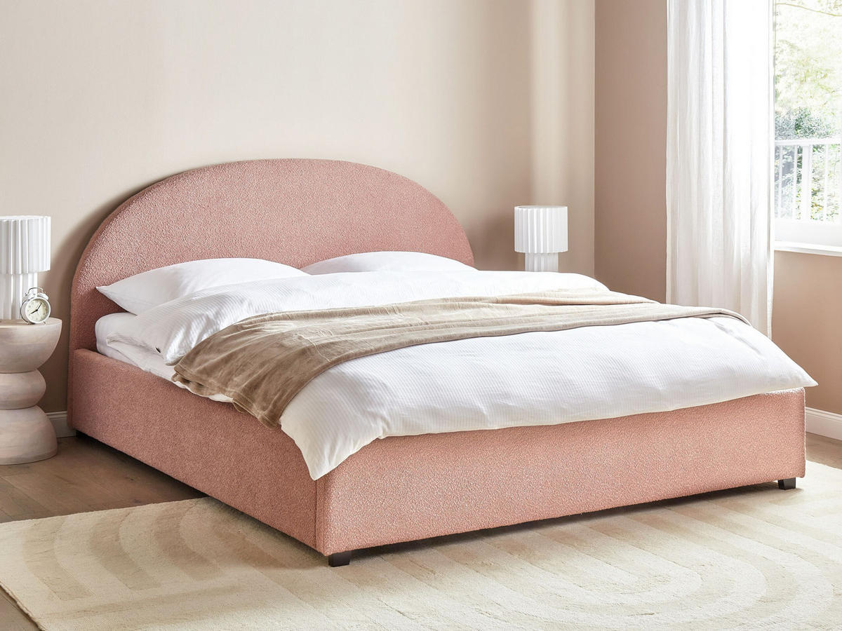 BETT mit Stauraum 180x200 cm Rosa Vaucluse - Pink, Textil (180/200cm) - Beliani