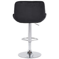 BARHOCKER 2er Set Salomon Chrom Samt schwarz - Chromfarben/Schwarz, Textil/Metall (50/106/52cm) - TPFLiving