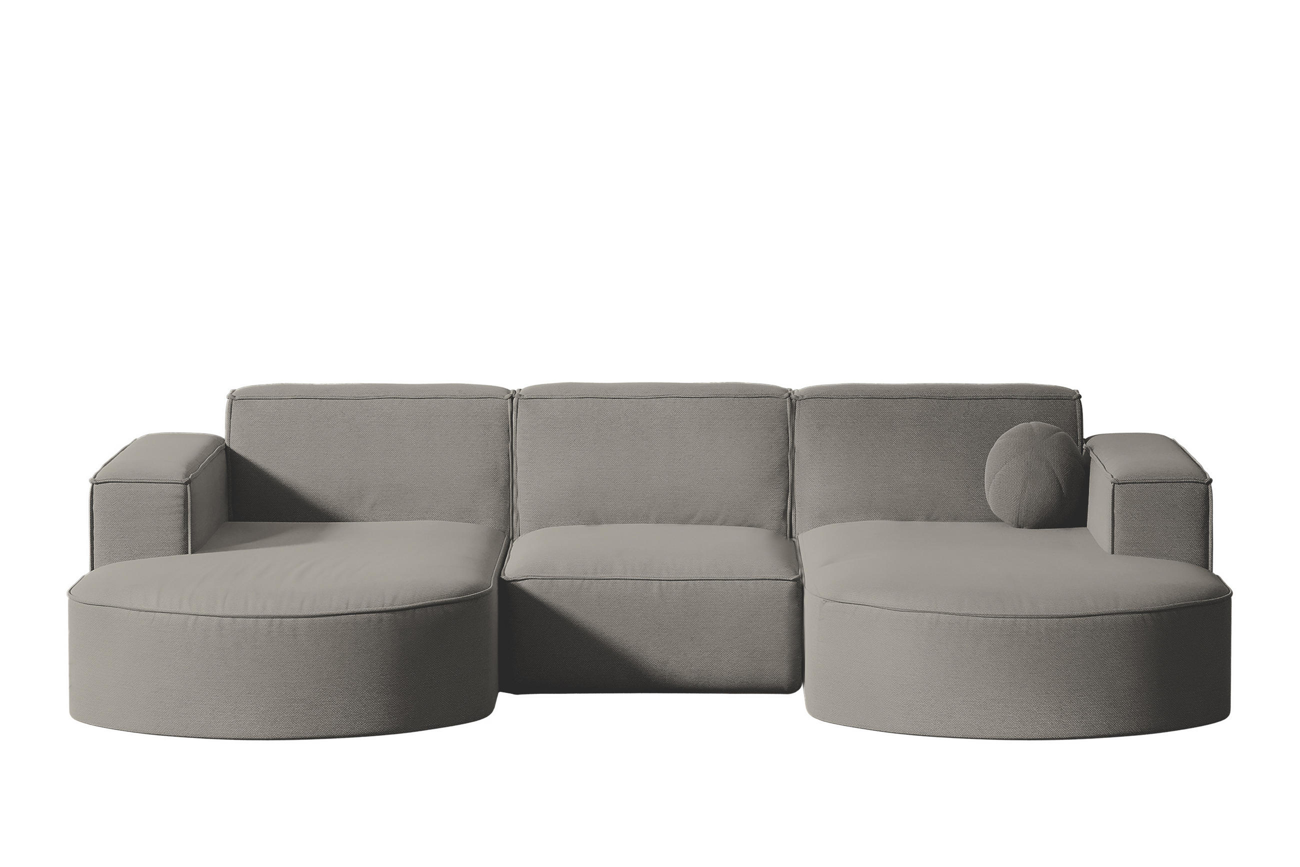 GARTENECKSOFA U-Form Garten Modena Studio Sofa-U Patio Hellgrau - Hellgrau, Holz/Textil (165/78/299cm) - Kaiser Möbel