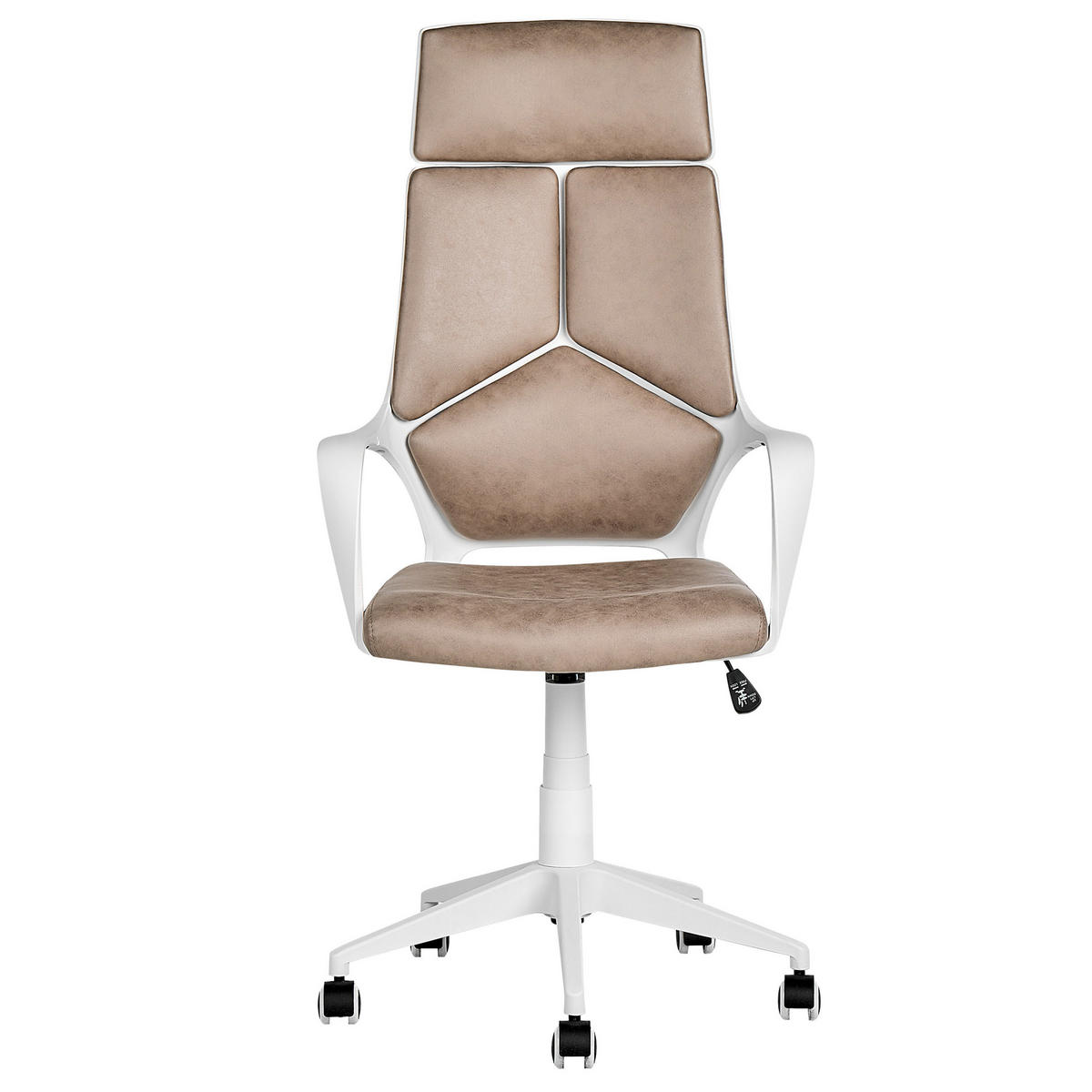 BÜROSTUHL Taupe/Weiß Delight - Beige, Kunststoff/Textil (64/116/64cm) - Beliani
