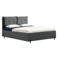 POLSTERBETT Belleo Dunkelgrau 140x200 cm - Dunkelgrau/Schwarz, Textil/Metall (140/200cm) - Selsey