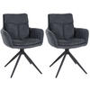 ARMLEHNENSTUHL 2er Set Stoff Schwarz - Schwarz, Textil/Metall (60/88/65cm) - CLP