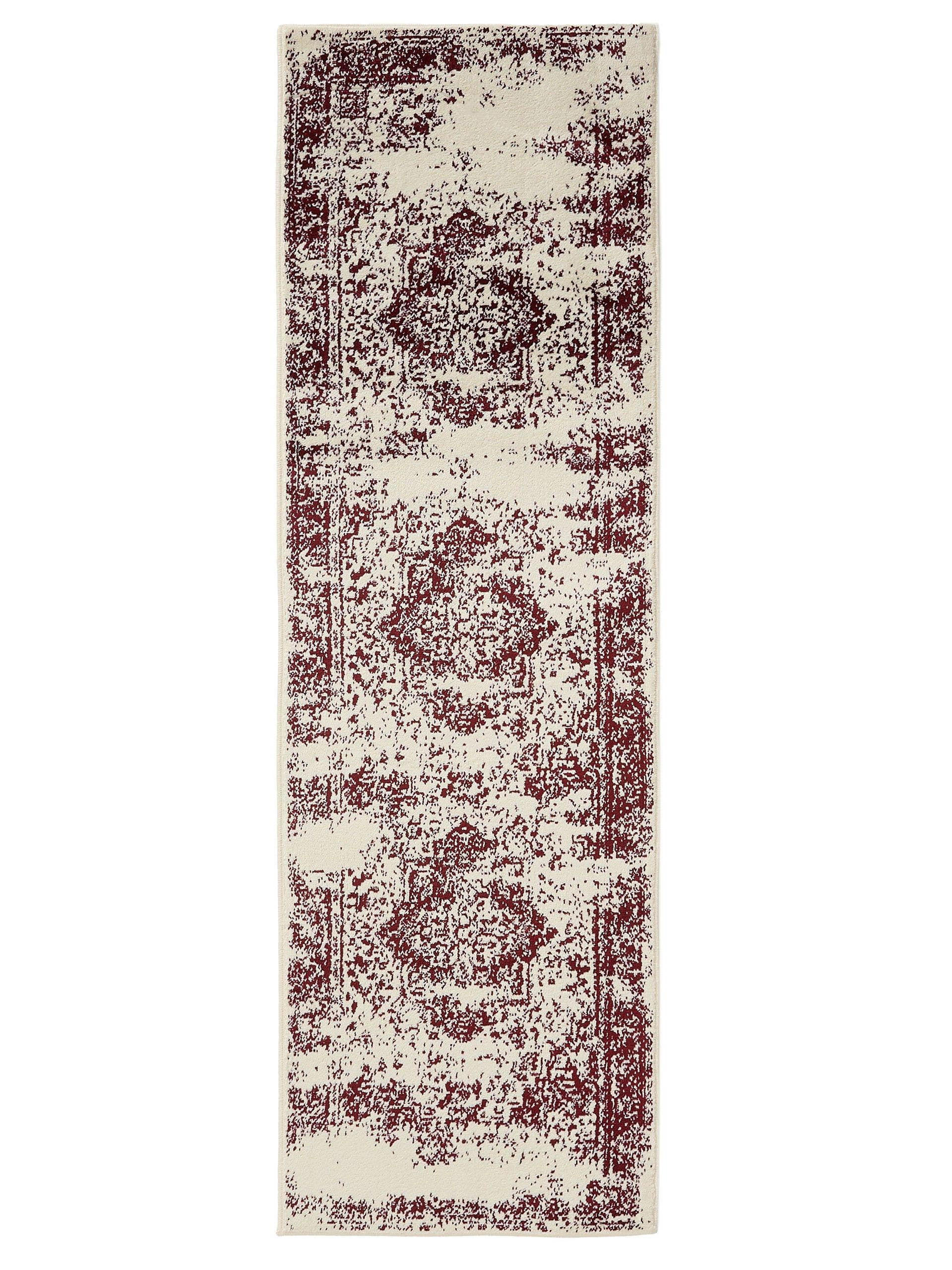 VINTAGE-LÄUFER Suki 80/240 cm - Rot/Creme, Kunststoff (80/240cm) - benuta