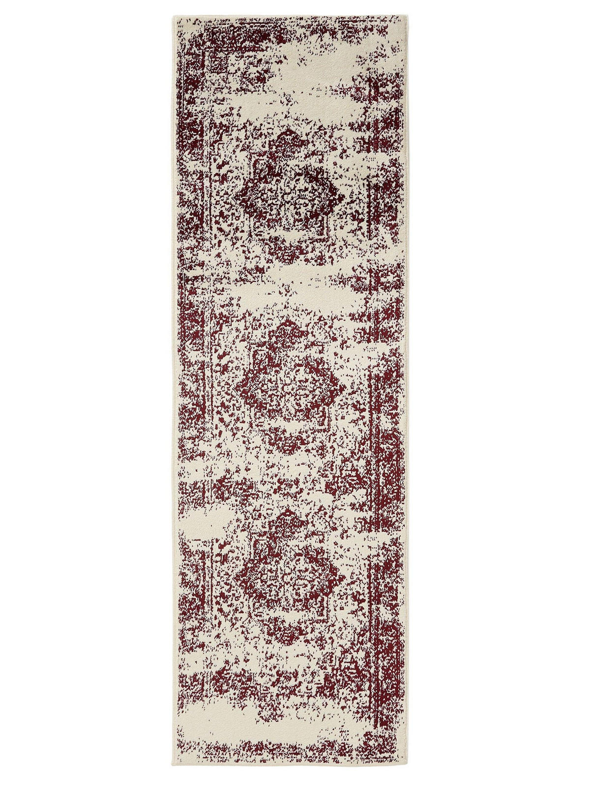 VINTAGE-LÄUFER Suki 80/240 cm - Rot/Creme, Kunststoff (80/240cm) - benuta