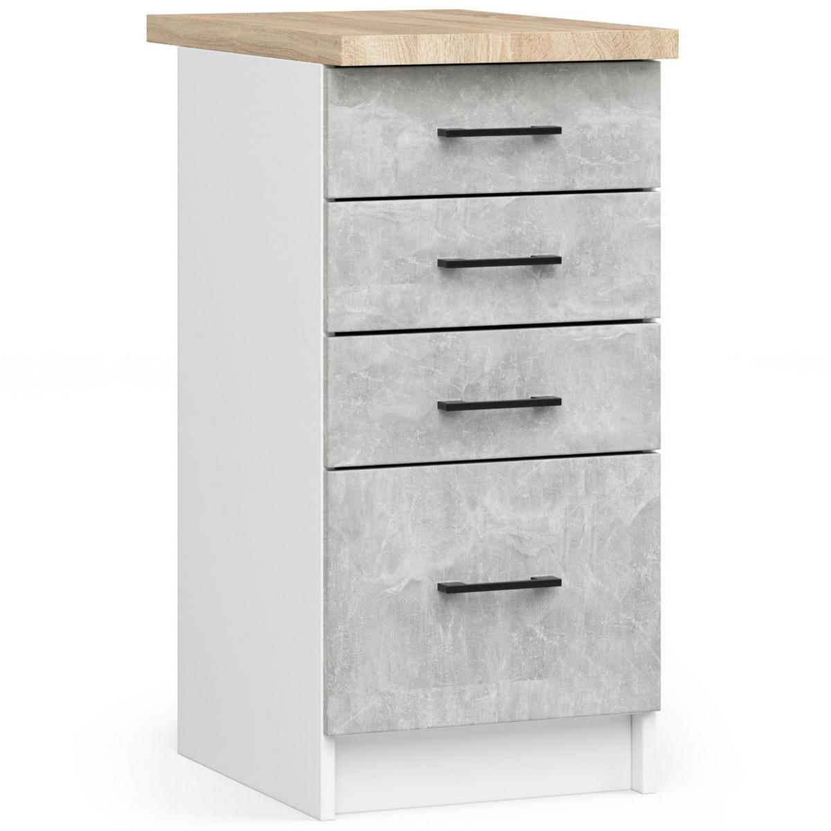 UNTERSCHRANK Weiß, Beton 85/40/46 - Weiß, Holzwerkstoff (40/85/46cm) - RAUMHIRSCH FURNITURE