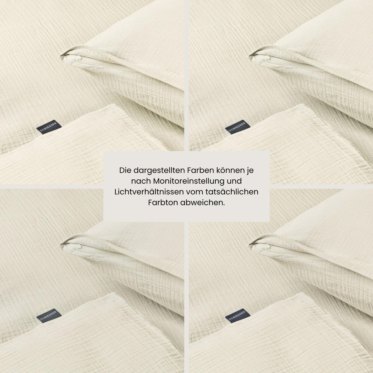 BETTWÄSCHESET Molly - Musselin - 2-teilig - 135x200 cm - Offwhite - Weiß, Textil (135/200cm) - SCHIESSER