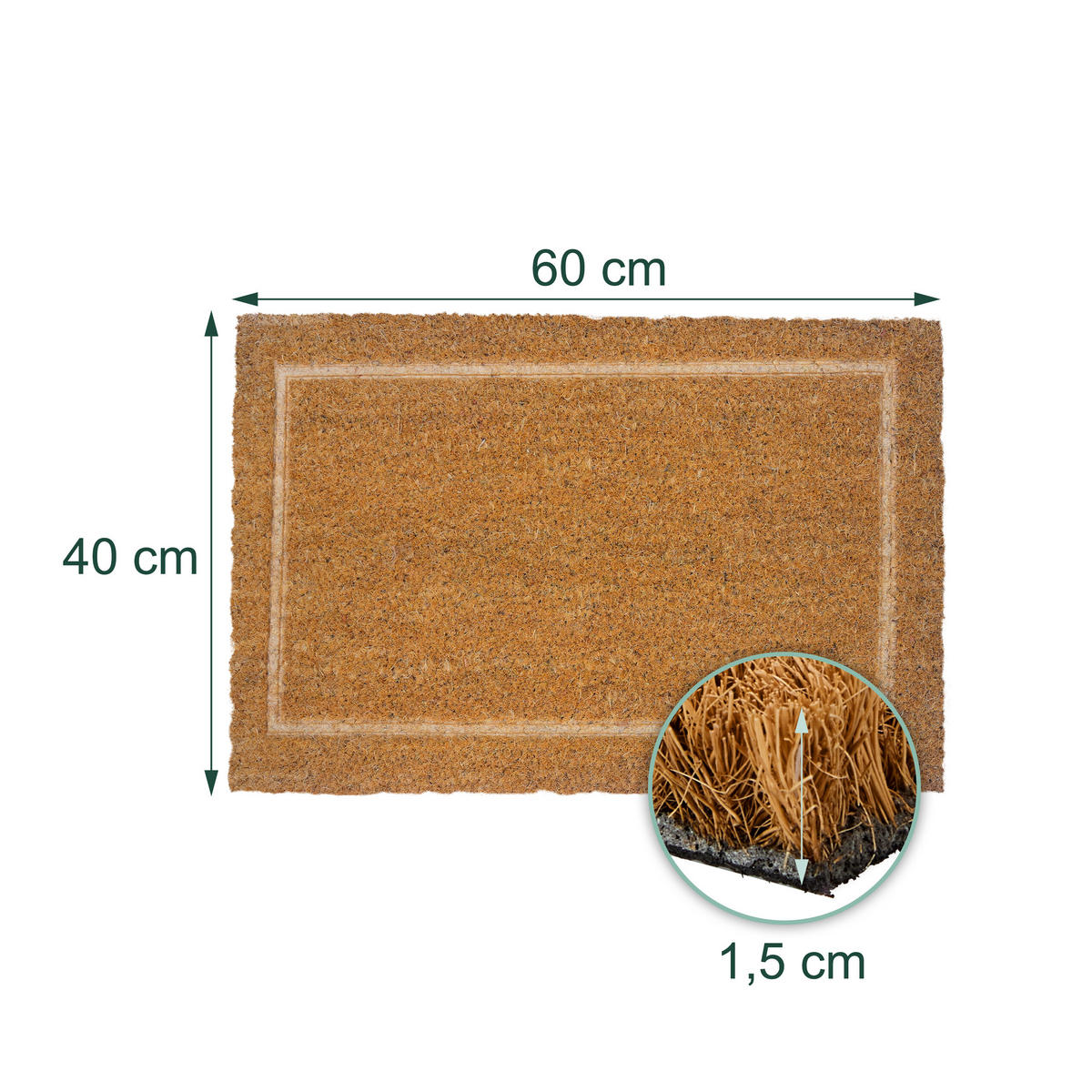 ROHOŽ - svetlohnedá, textil/plast (60/40cm) - Relaxdays