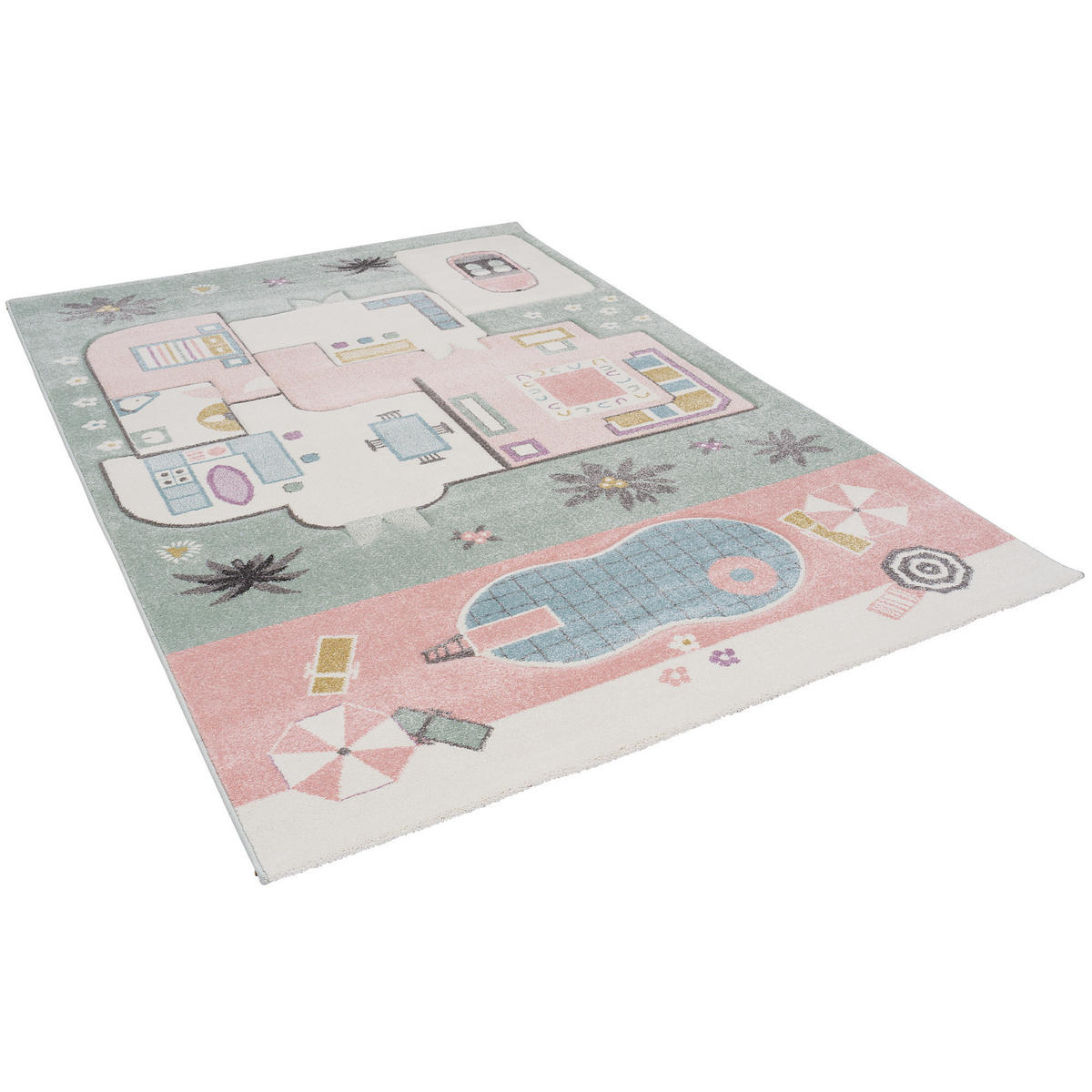 KINDER TEPPICH MAUI KIDS SPIELHAUS - Rosa, Textil (200/290cm) - Pergamon