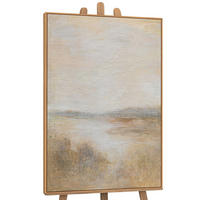 GEMÄLDE Nebeliger Morgen Schattenfugenrahmen Eichefarben 140x100 cm - Eichefarben, Holz (140/100cm) - YS-art gallery