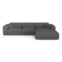 ECKSOFA RECHTS SCHLAFSOFA Steinbock Graphitgrau 280cm - Graphitfarben/Grau, Textil (280/165cm) - Sia Home