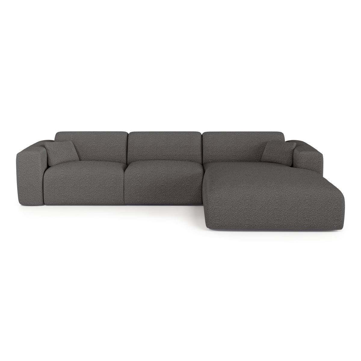 ECKSOFA RECHTS SCHLAFSOFA Steinbock Graphitgrau 280cm - Graphitfarben/Grau, Textil (280/165cm) - Sia Home