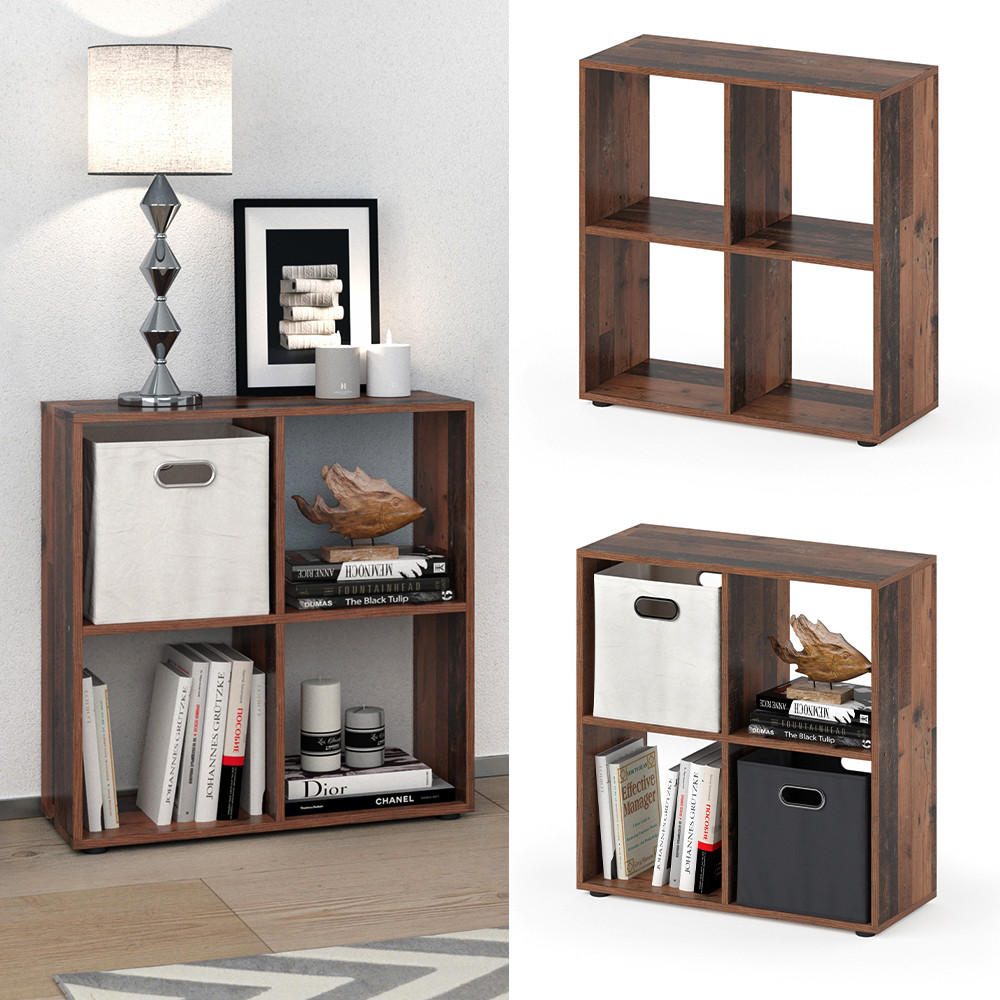 RAUMTEILER Tetra Antikholz 72.6 x 72 cm - Eichefarben, Holzwerkstoff (72.6/72/29cm) - Vicco