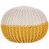 POUF Conrad 50/50/35 cm - Gelb, Naturmaterialien/Textil (50/35/50cm) - Beliani