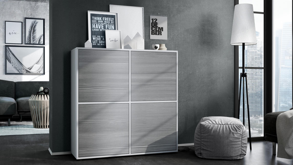 HIGHBOARD Cuba Türen in Avola-Anthrazit - Anthrazit, Holzwerkstoff (104/105.5/35.5cm) - Vladon