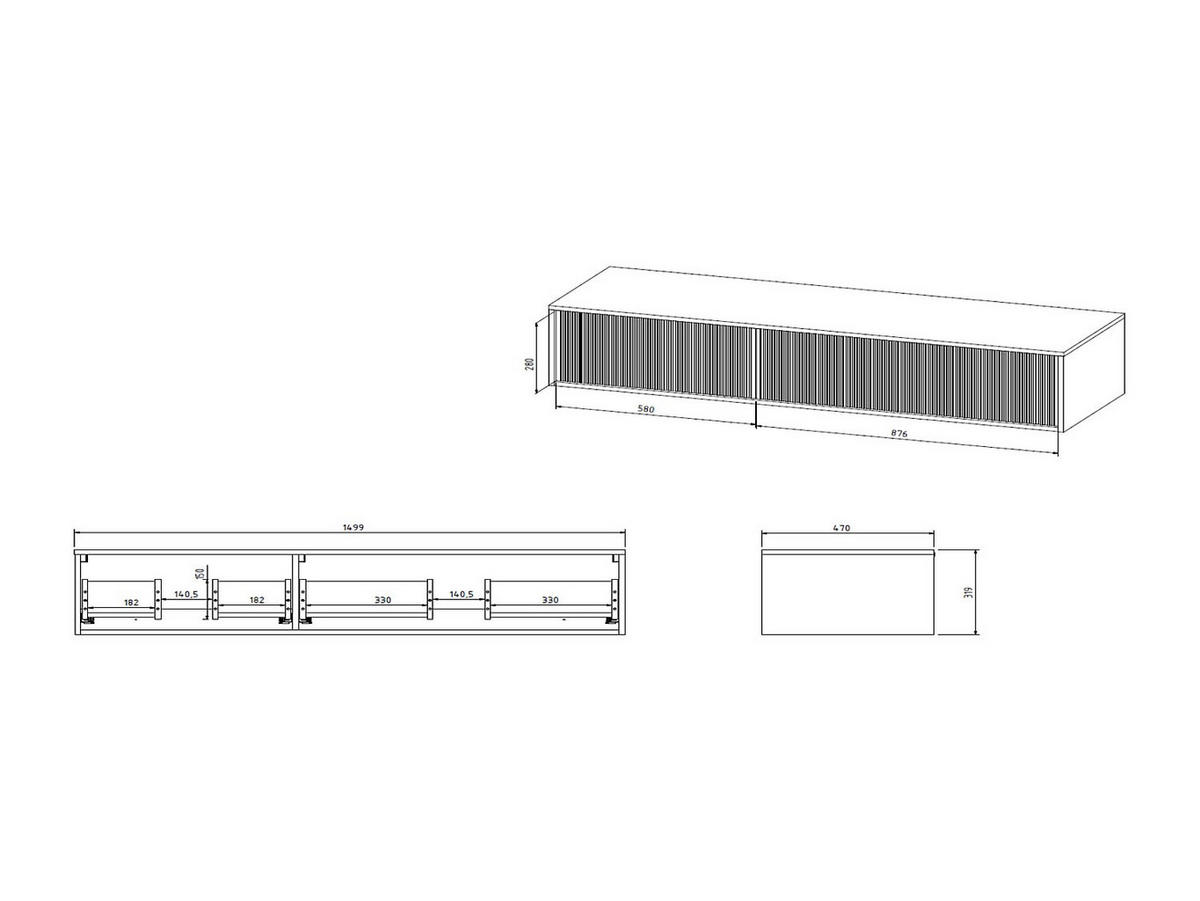 WASCHBECKENUNTERSCHRANK - 150 cm x 47 cm - holz - weiß Arnega - Weiß, Holz (150/32/47cm) - Vente-Unique