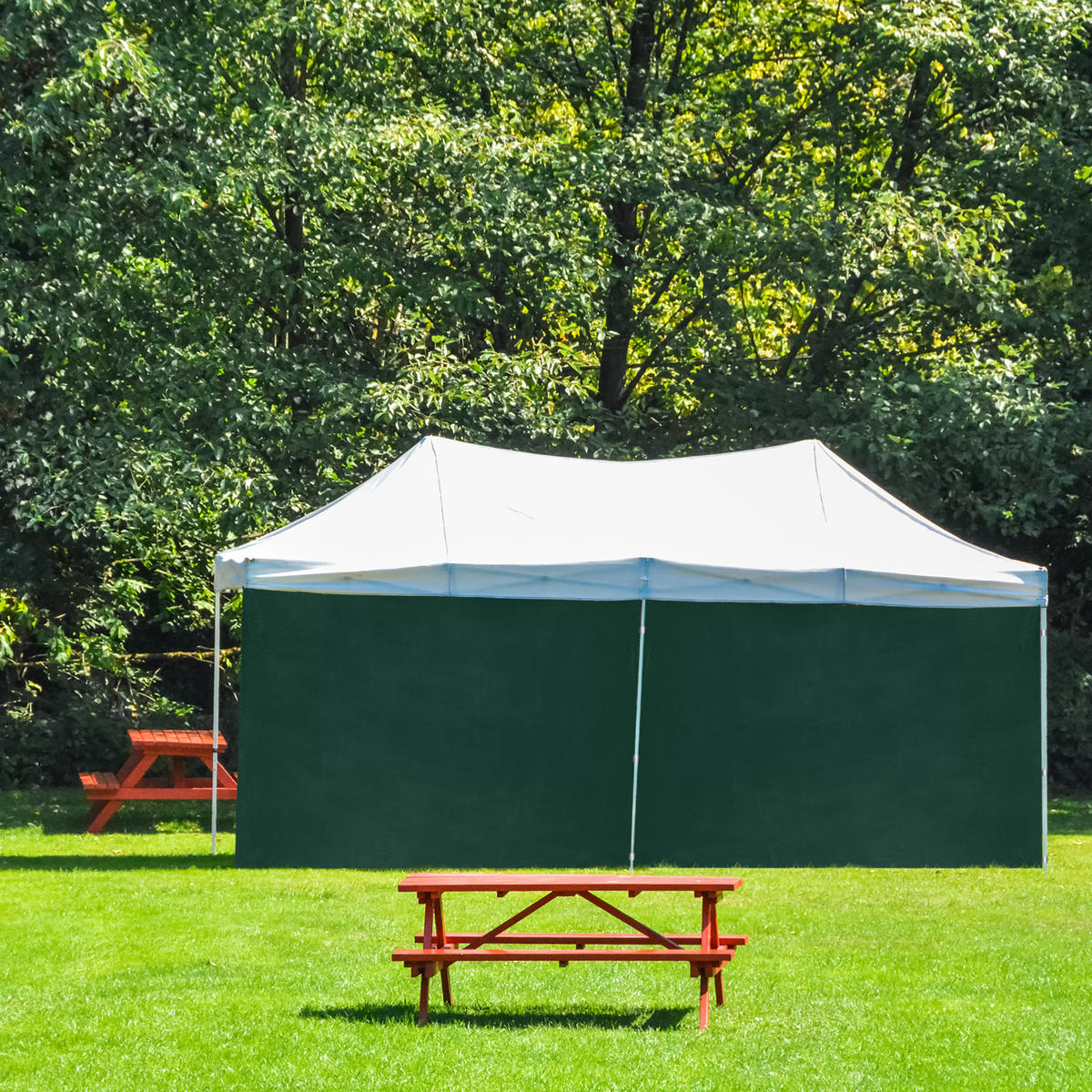 2XPAVILLON-SEITENTEILE - Dunkelgrün, Kunststoff (300/200/0.1cm) - Relaxdays