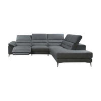 ECKSOFA Tucano Echtleder mit 1 x Relaxfunktion Anthrazit - Anthrazit, Leder/Metall (258/232cm)
