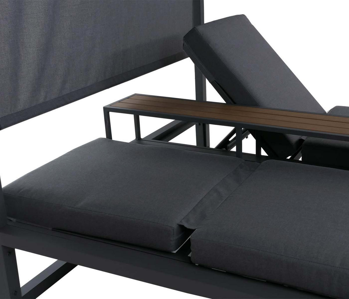 LOUNGE-GARTENLIEGE Dunkelgrau - Dunkelgrau, Textil (165/196/196cm) - MCW