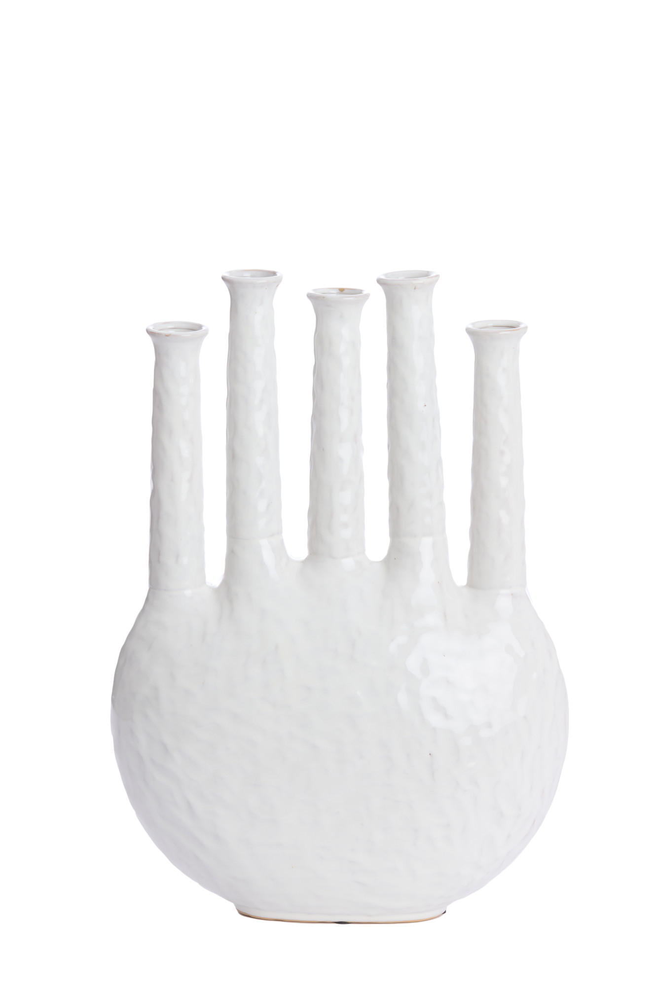 VASE Bekapo Weiß 34/14/48 cm - Weiß, Keramik (48cm) - Light & Living