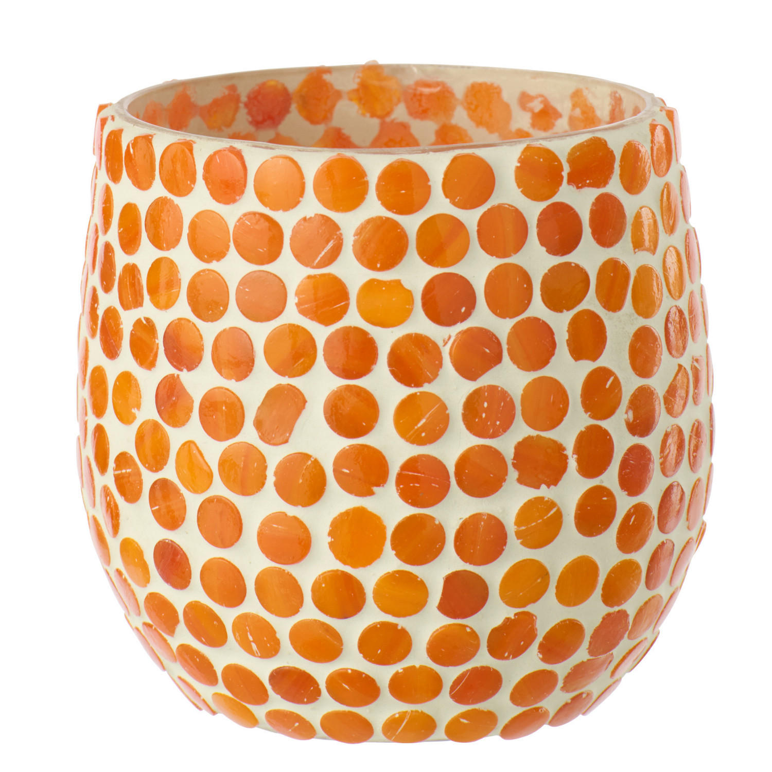 KERZENSTÄNDER MOSAIK Orange - Orange, Glas (9.5/9cm) - J-Line