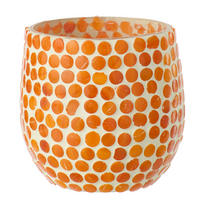 KERZENSTÄNDER MOSAIK Orange - Orange, Glas (9.5/9cm) - J-Line