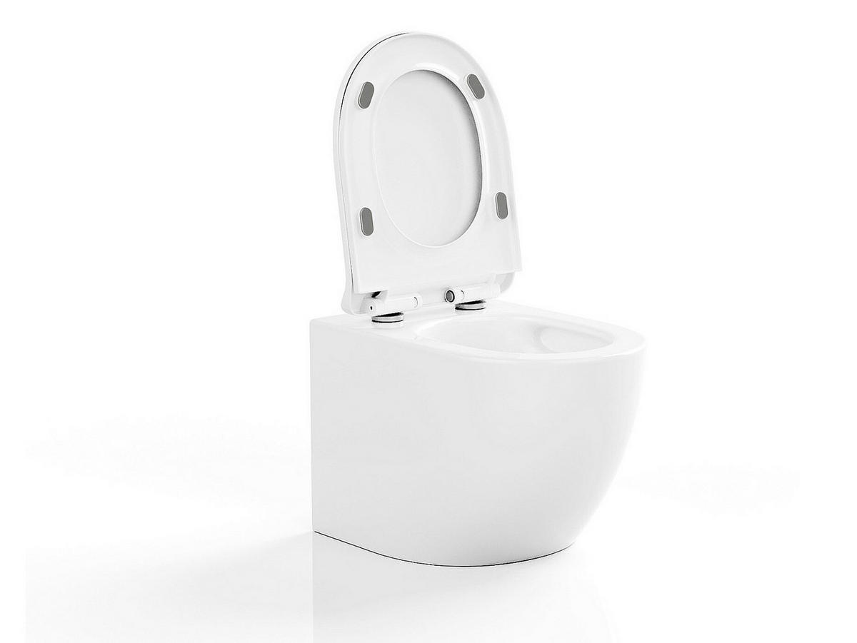 HÄNGE WC - 36 cm x 53.5 cm - keramik - weiß Javoine - Weiß, Keramik (36/36/53.5cm) - Vente-Unique