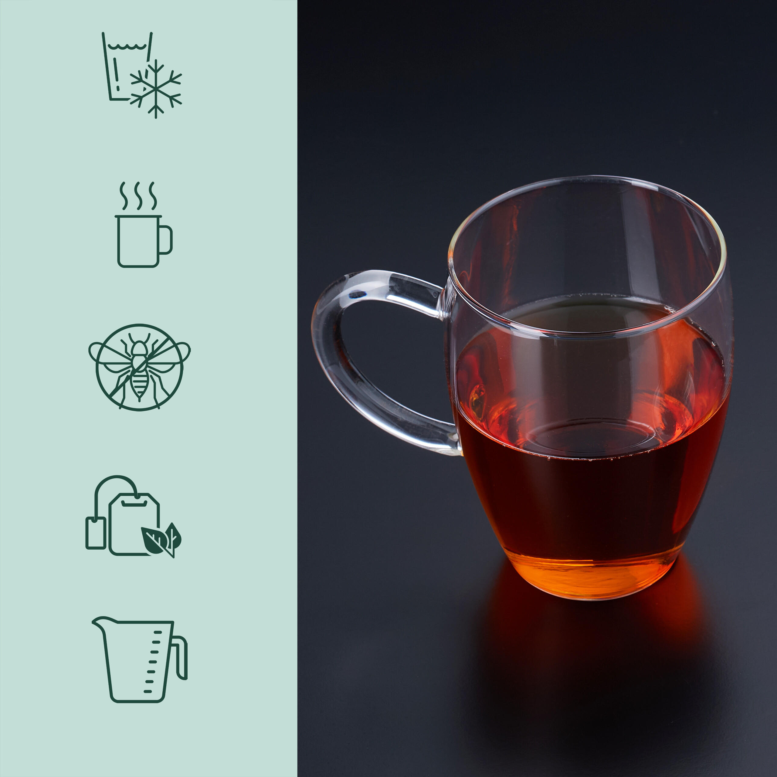 2XTEEGLAS - Transparent, Glas (0.45L) - Relaxdays