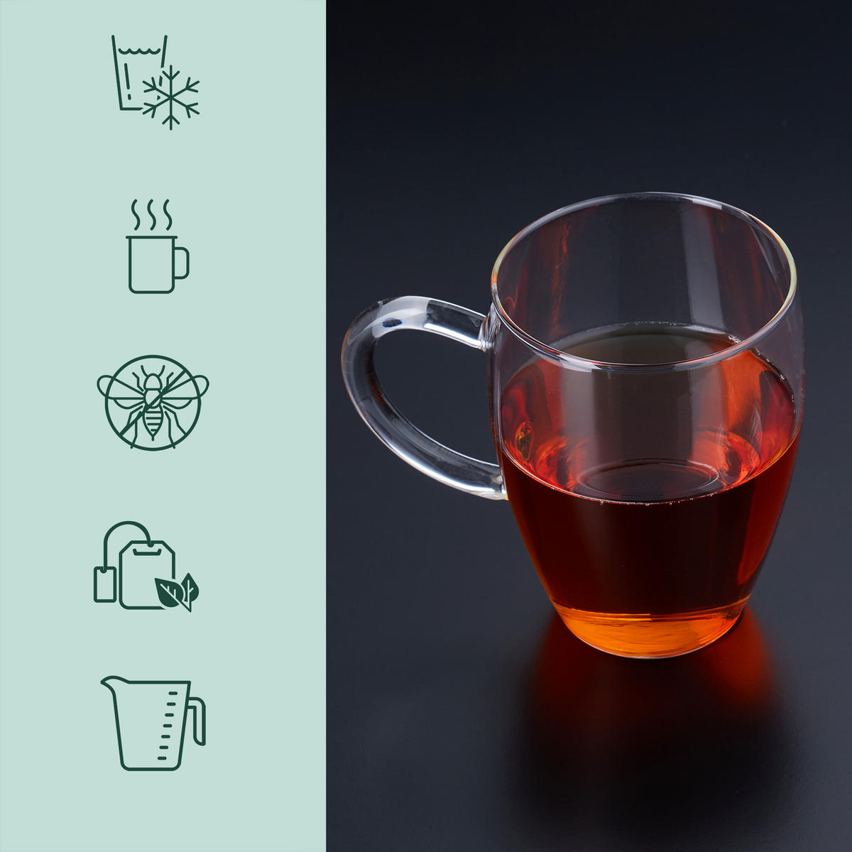 2XTEEGLAS - Transparent, Glas (0.45L) - Relaxdays
