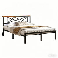 METALLBETT - Dunkelbraun/Schwarz, Metall - DICTAC