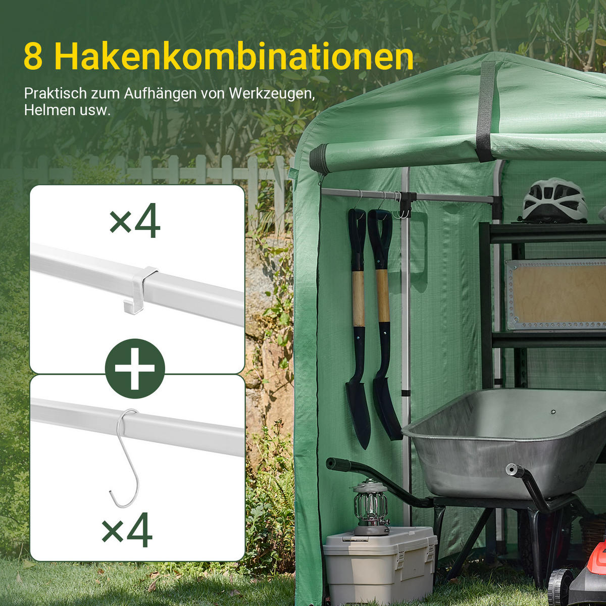FAHRRADGARAGE Grün - Grün, Metall (120/163/176cm) - SoBuy