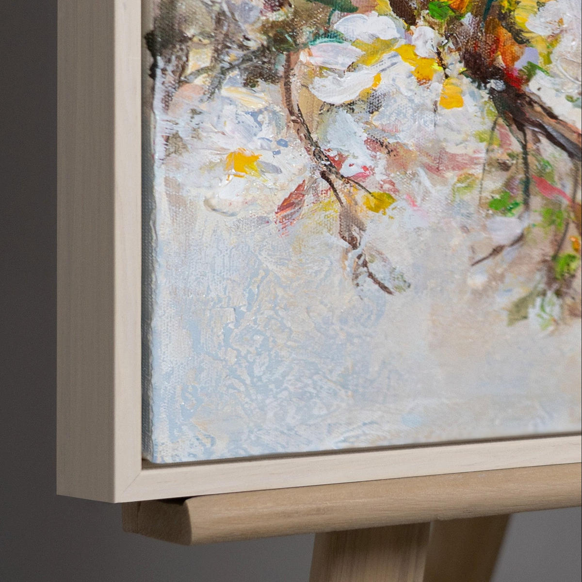 GEMÄLDE Vogelgesellschaft Schattenfugenrahmen Beige 70x50 cm - Beige, Holz (70/50cm) - YS-art gallery