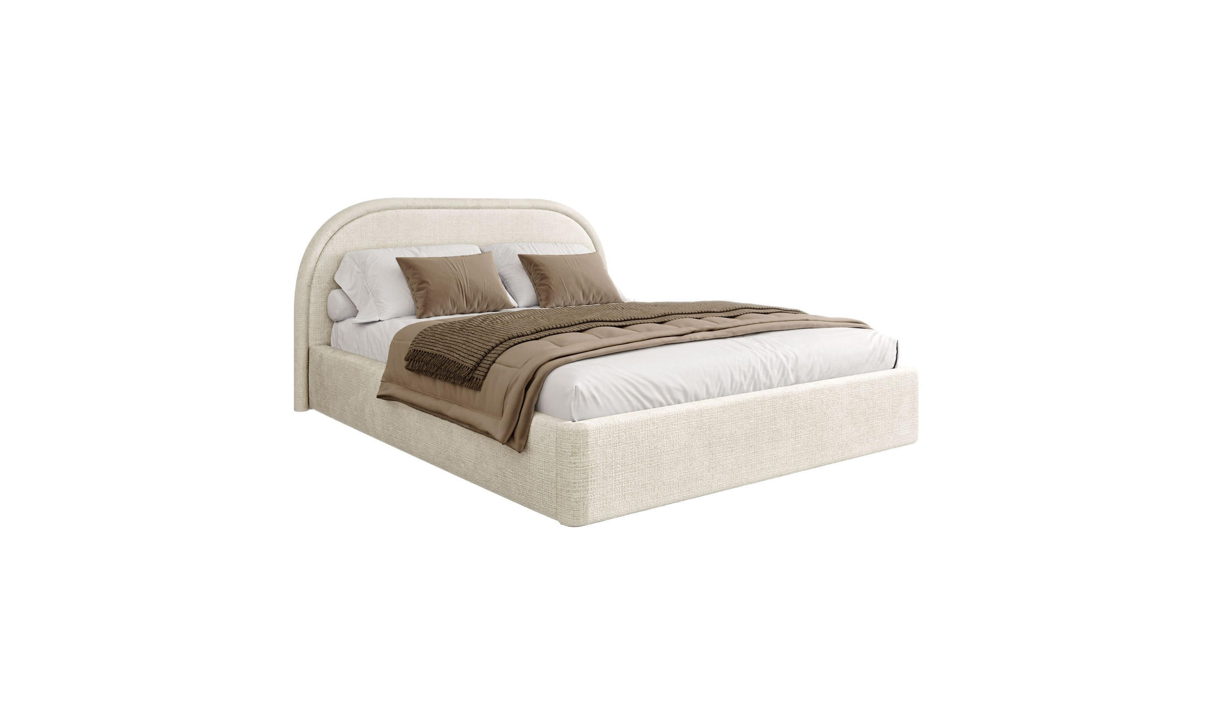 POLSTERBETT OLIVIA 140x200 cm Crem 01 34 Holzlatten - Ecru, Textil (140/200cm) - Lookway