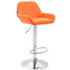 BARHOCKER DUBLIN Orange Kunstleder Chrom - Orange, Leder/Metall (51/89/52cm) - DELUKE