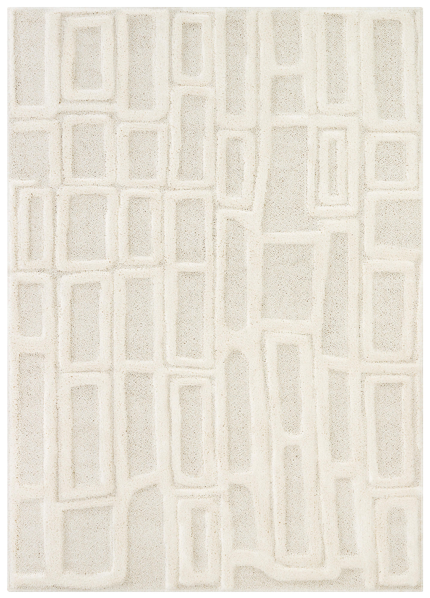 Tapiso Kurzflorteppich Creme 140x200 cm