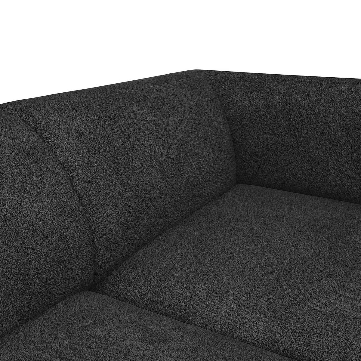 2,5-SITZER SOFA - Anthrazit/Schwarz, Textil/Metall (175/74/88cm) - home24