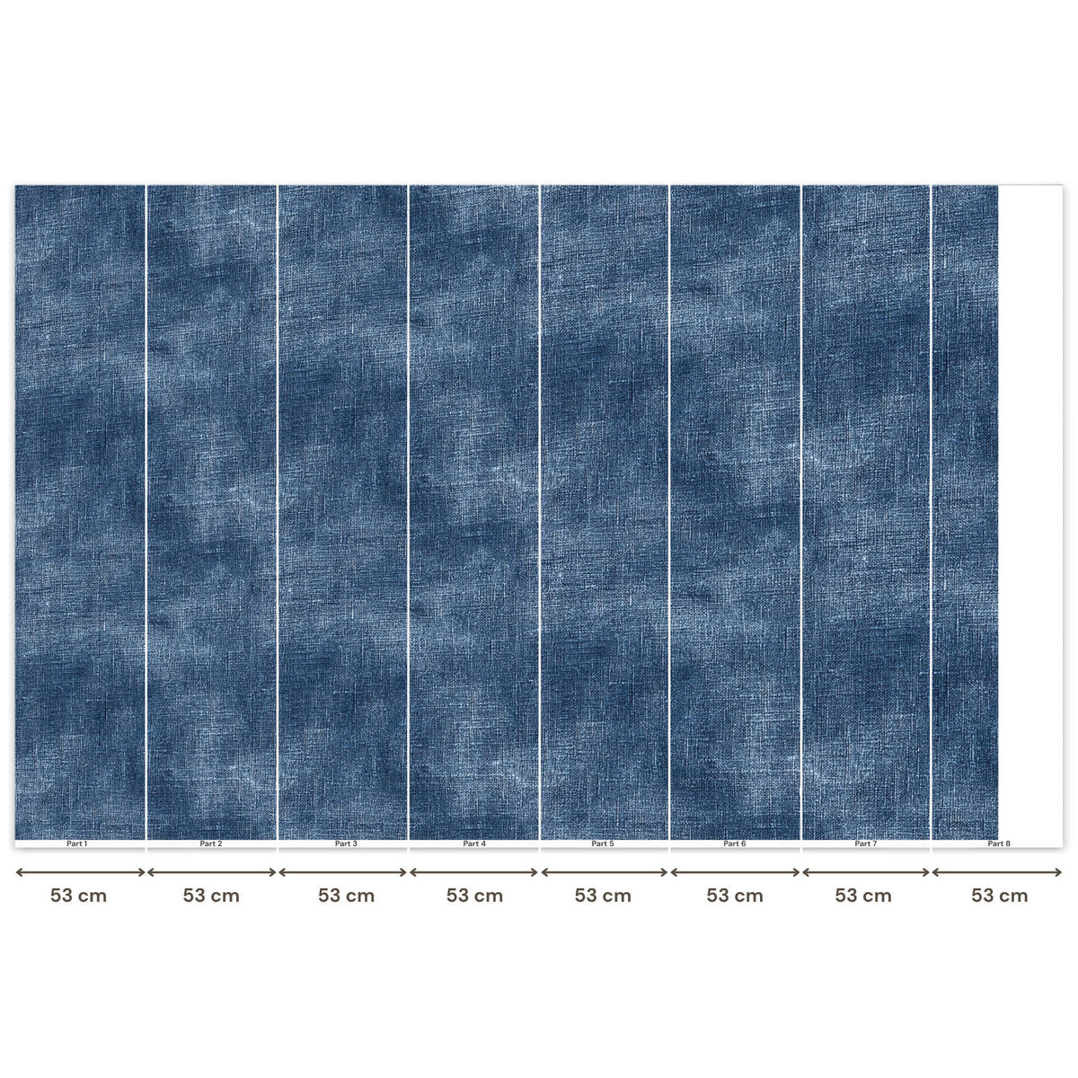TAPETE - Leinen - Textur - Muster - Denim - Rustikal - 400x260 cm - Blau, Papier (400/260cm) - OnlyWow