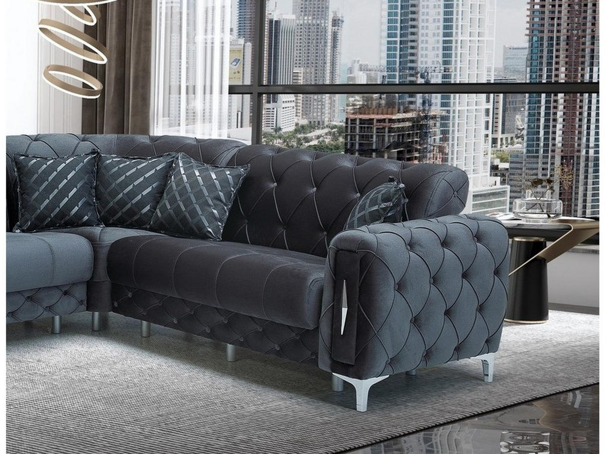 ECKSCHLAFSOFA Patna Antrazhit - Langer Schenkel Links - Anthrazit, Holzwerkstoff/Kunststoff (315/245cm)