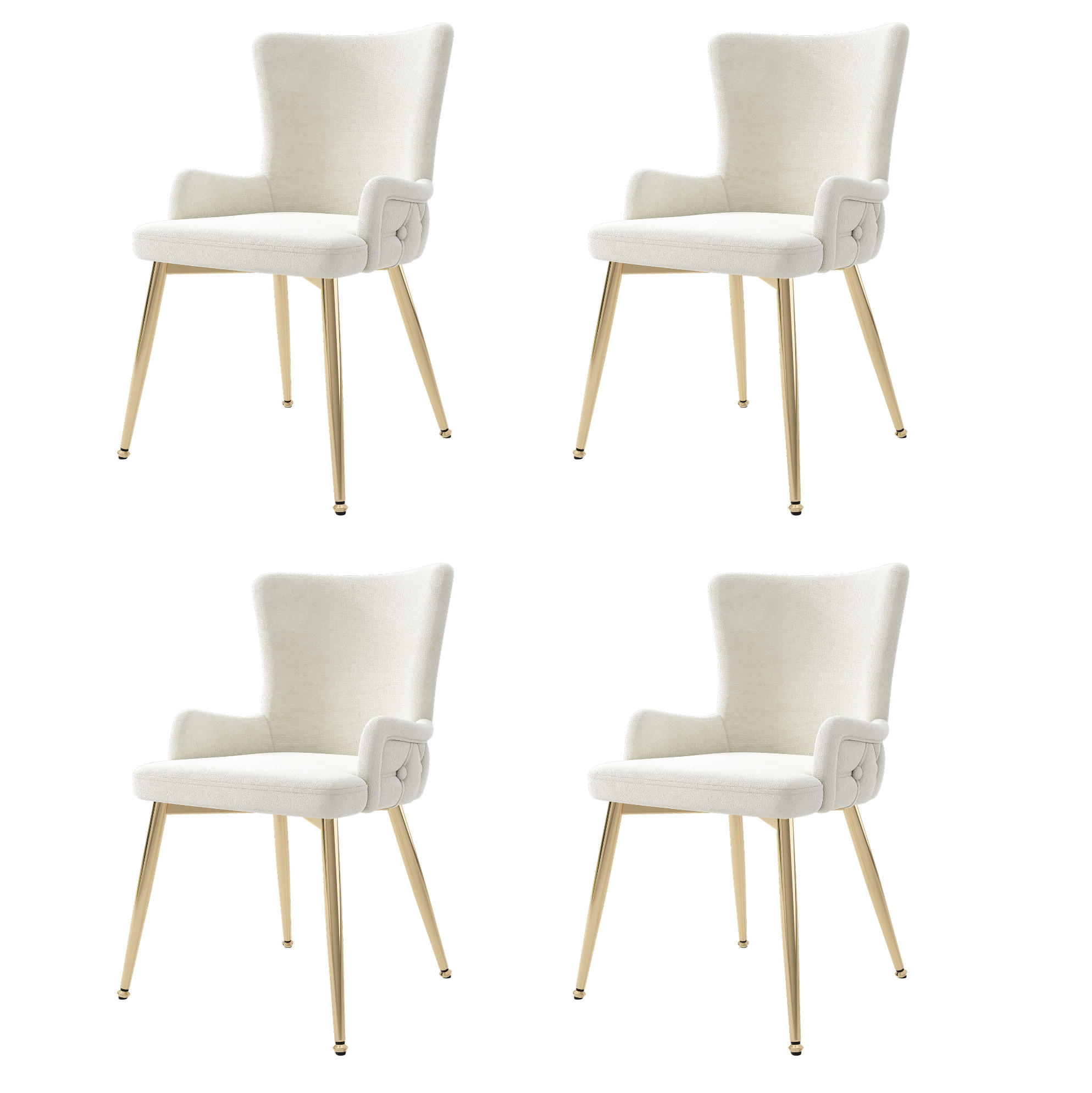 ESSZIMMERSTUHL 4er-Set Samt Metallbeine Beige - Beige, Metall (47/85/49.1cm) - Meubliv