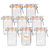 EINMACHGLAS-SET mit Bügelverschluss 70ml 8er-Pack - Transparent, Glas (0.07L)