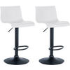 BARHOCKER 2er Set Kunststoff weiß - Schwarz/Weiß, Kunststoff/Textil (39/84/36cm) - CLP