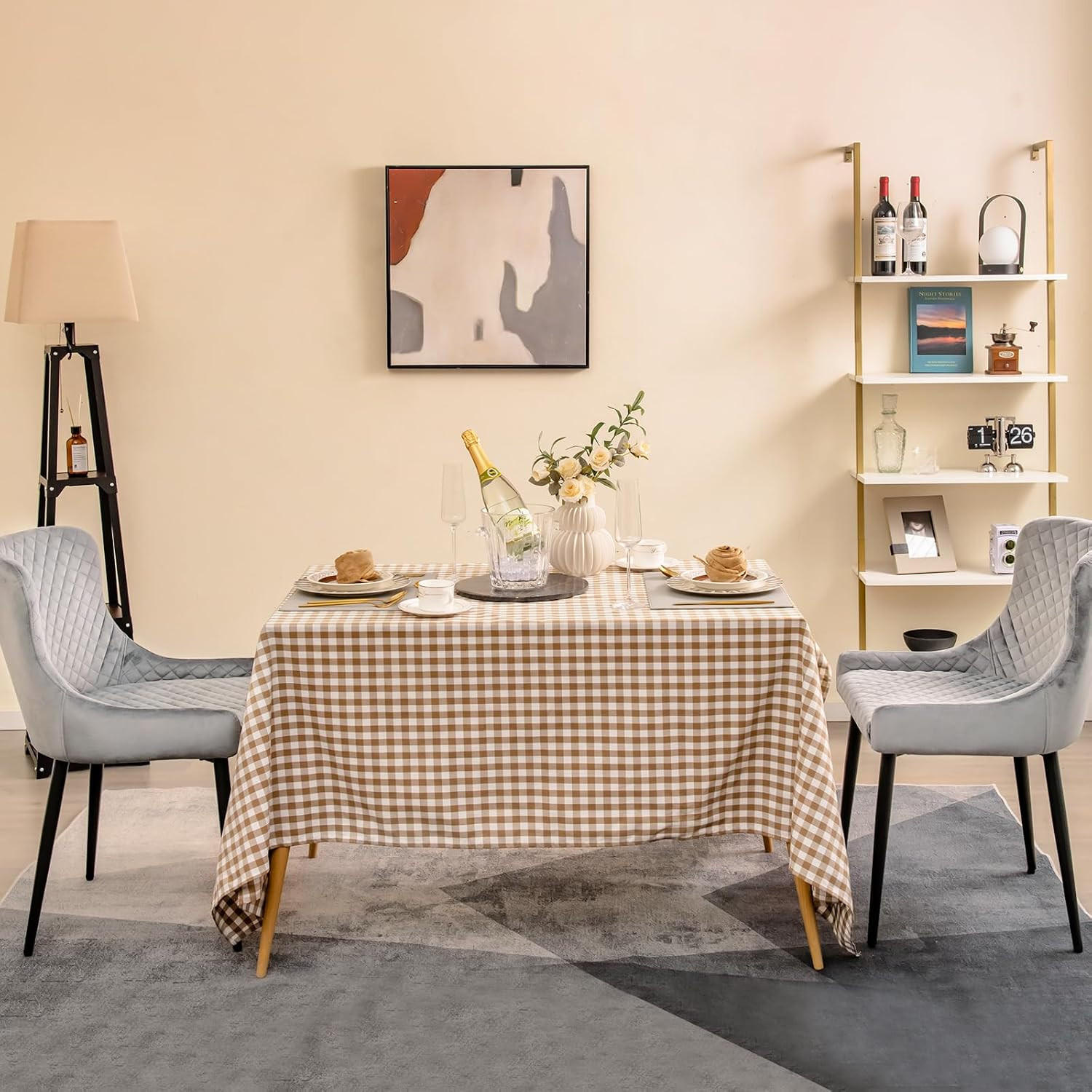 KÜCHENSTUHL Grau - Grau, Textil (52/80/60cm) - COSTWAY