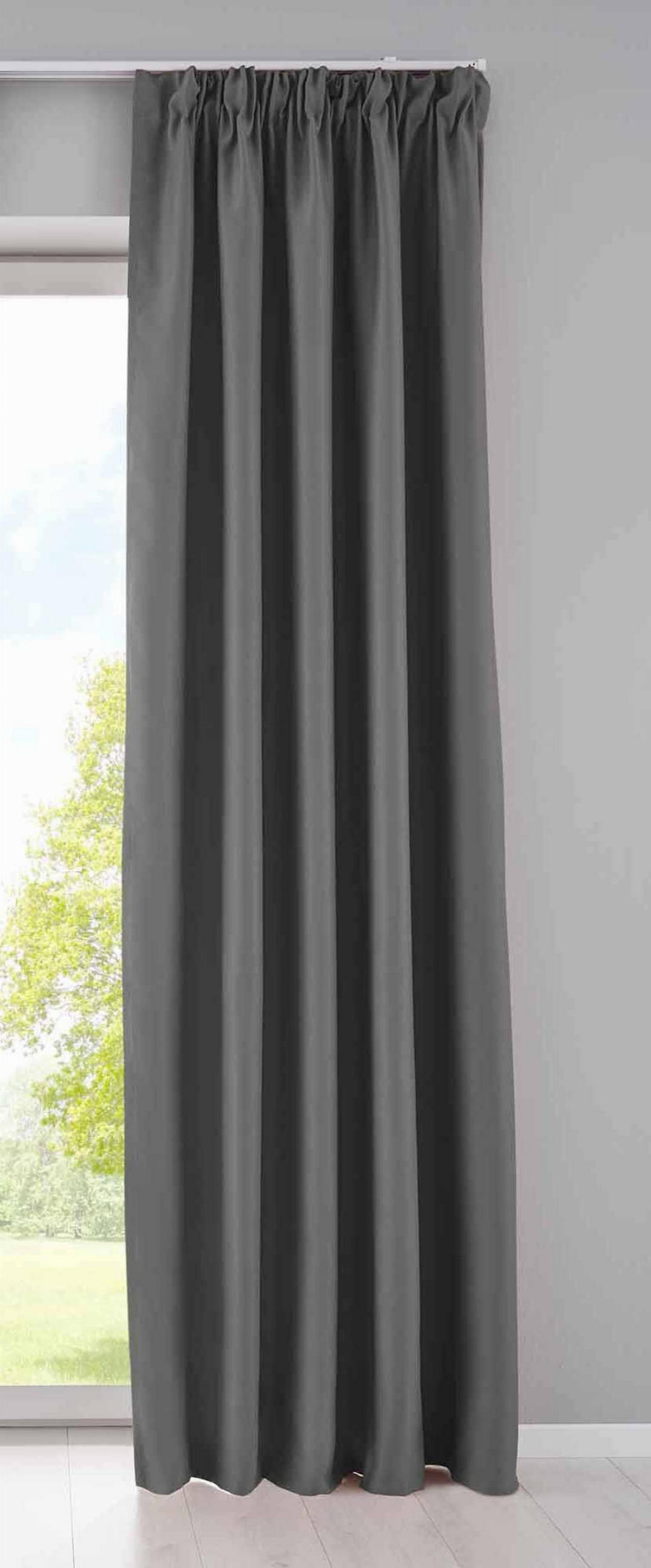 VORHANG »NewYork« HxB 225x295 cm Dunkelgrau - Dunkelgrau, Textil (295/225cm) - Gardinenbox