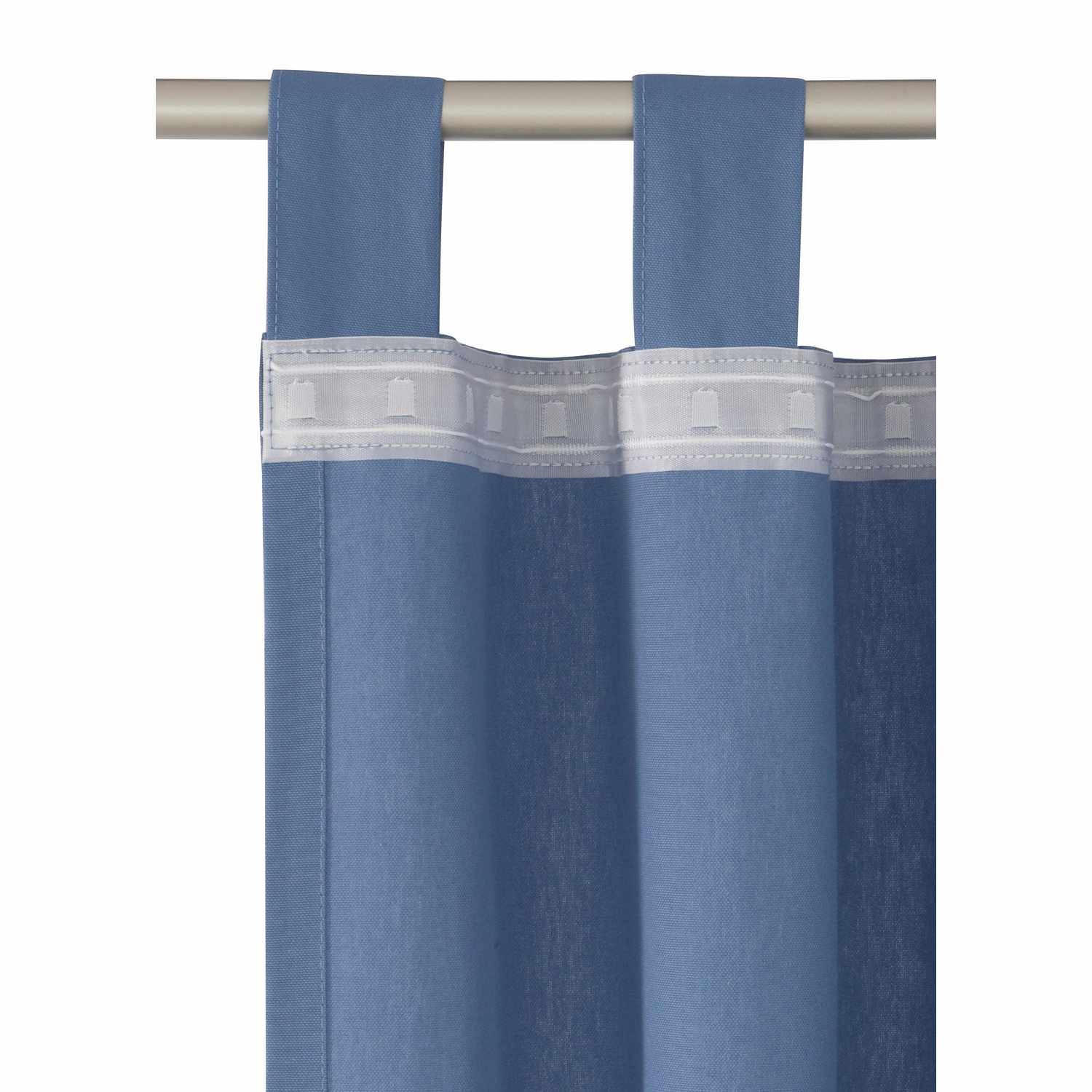 SCHLAUFENVORHANG IM UNI DESIGN DOVE Blickdicht - Hellblau, Textil (140/0.5/255cm) - Tom Tailor