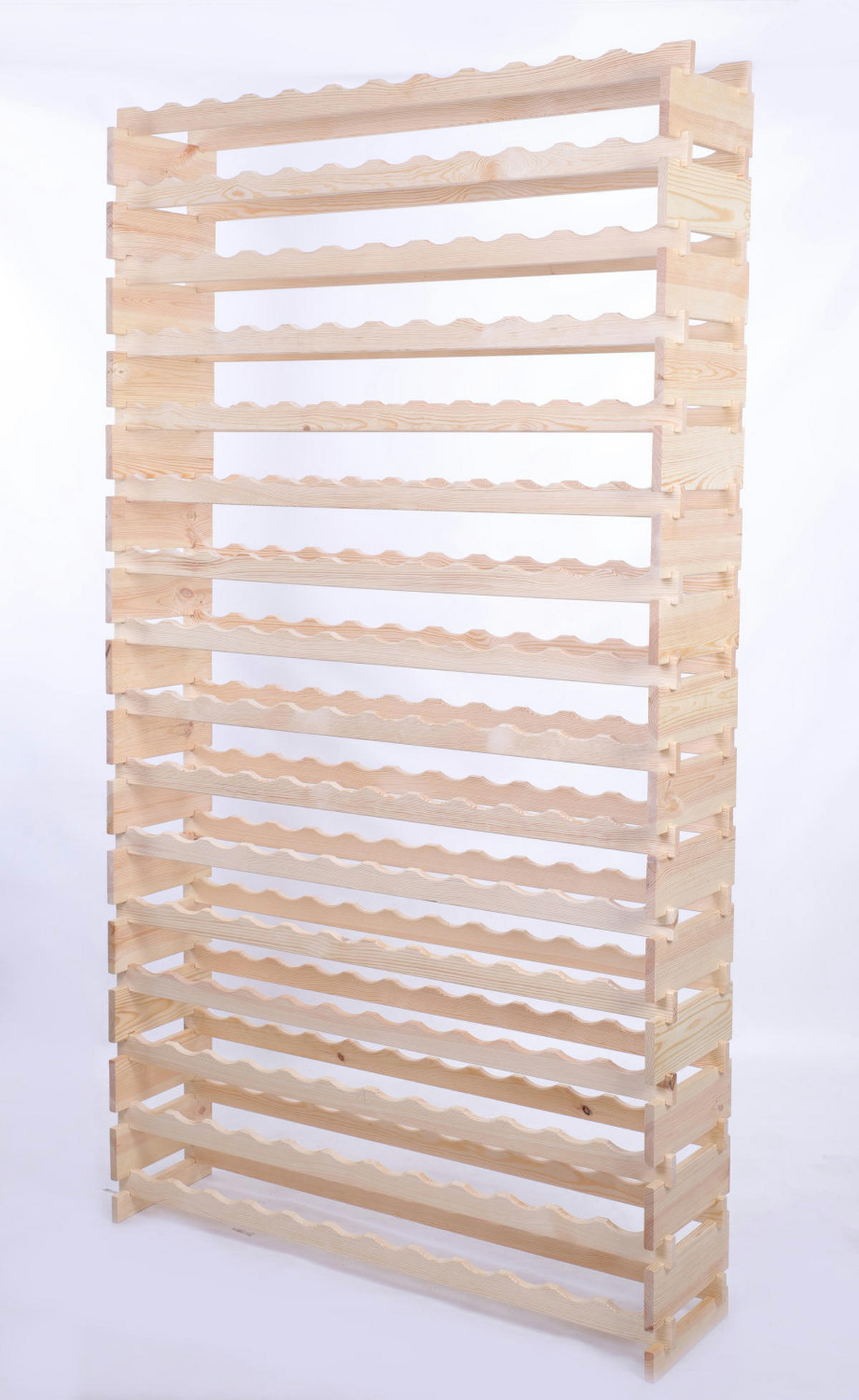 WEINREGAL VINOTECA FLEX PRO HxBxT 219x123x28cm 192 Flaschen auf 16 benen Natur unbehandelt - Naturfarben, Holz (123/219/28cm) - PROREGAL