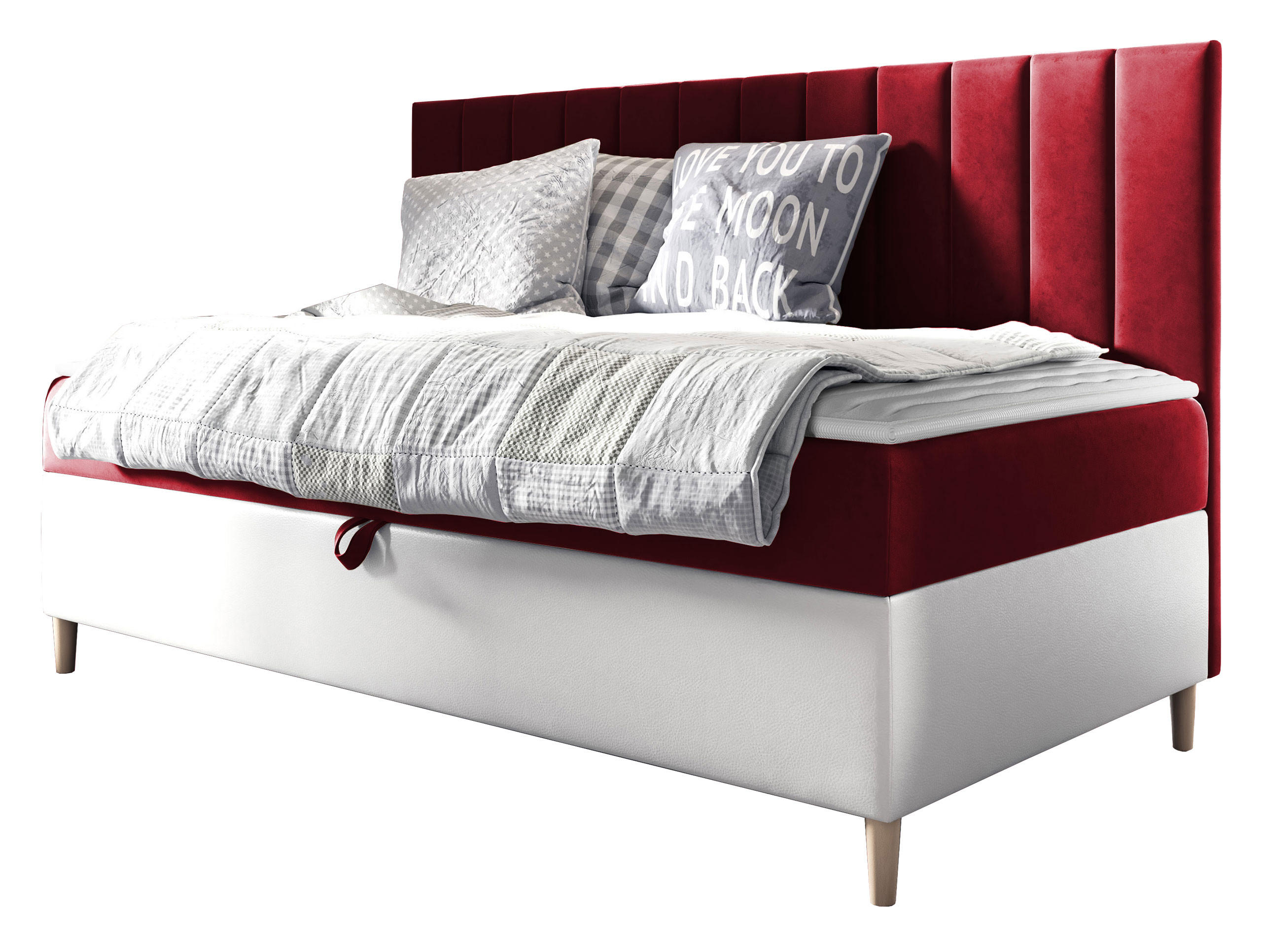 BOXBETT Maja Junior 2 - Rot/Weiß, Holz (90/200cm) - MIRJAN24