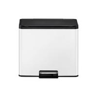 MÜLLEIMER Rechteckiger Aus Gebürstetem Edelstahl Mit Soft Close & Stay Open Deckel 29 Liter 41,1 x 46,2 x 38,8 cm Weiß - Weiß, Metall (46.2/41.1/38.8cm) - PROREGAL