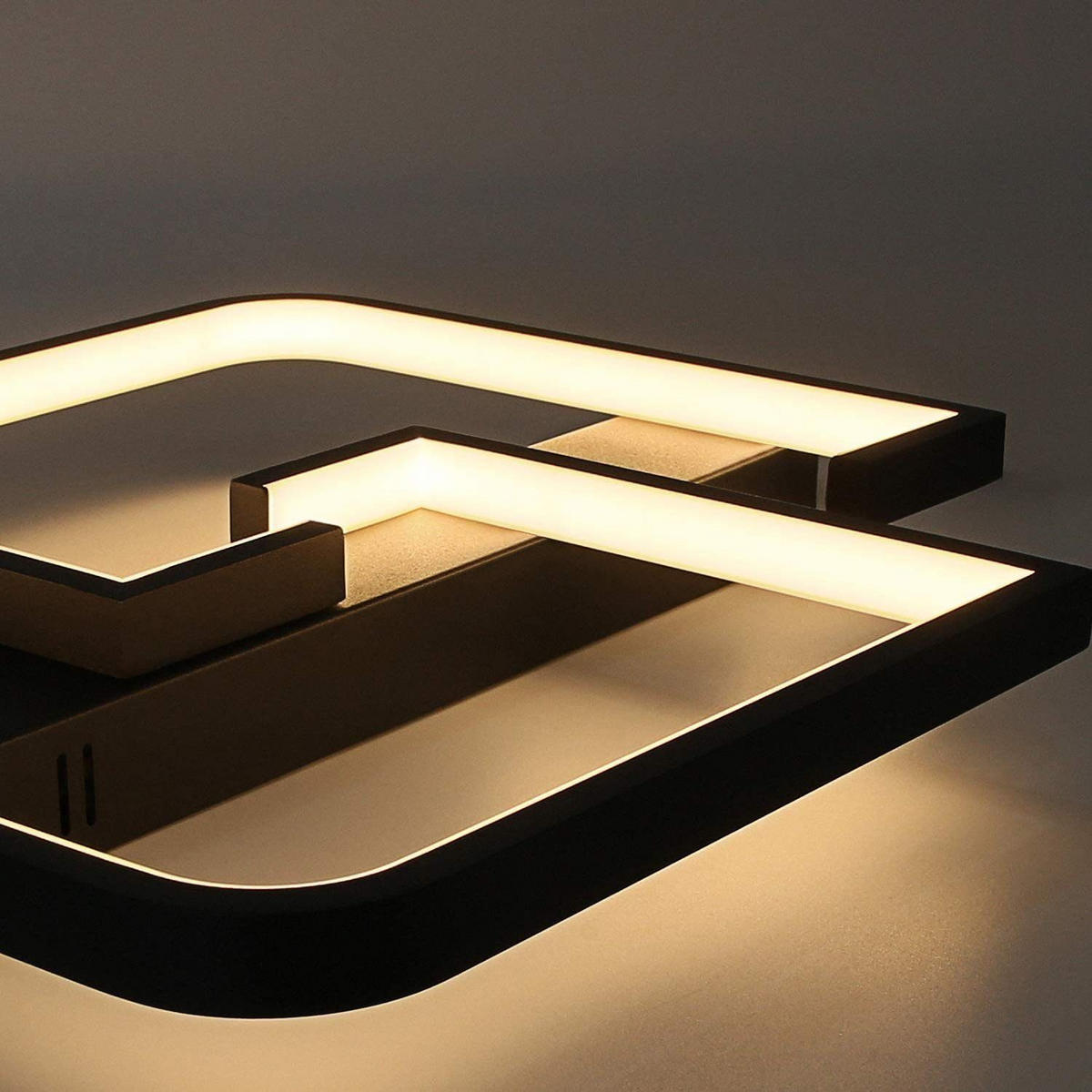 LED DECKENLEUCHTE Crosby 42/37/5 - Schwarz, Metall (42/37/5cm) - Nettlife