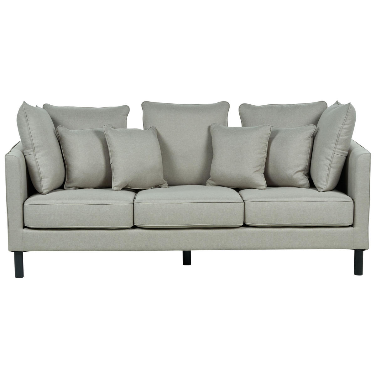 3-SITZER-SOFA hellgrau Fenstad - Schwarz/Grau, Textil (200/97/95cm) - Beliani