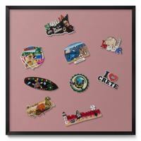 MAGNETTAFEL 50x50 cm Schwarzer Rahmen Pastellrosa - Pink, Metall (50/50/0.4cm) - TULUP