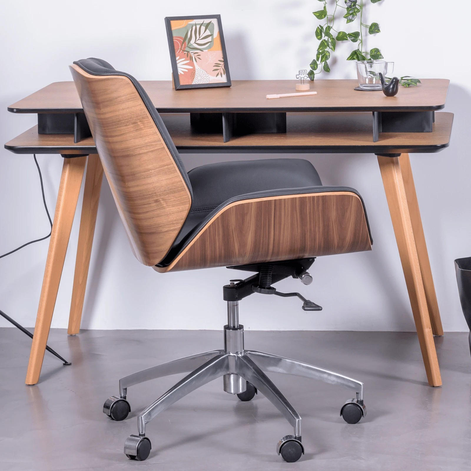 BÜROSTUHL Textil Schwarz - Schwarz, Textil (60/88/60cm) - Nest Dream